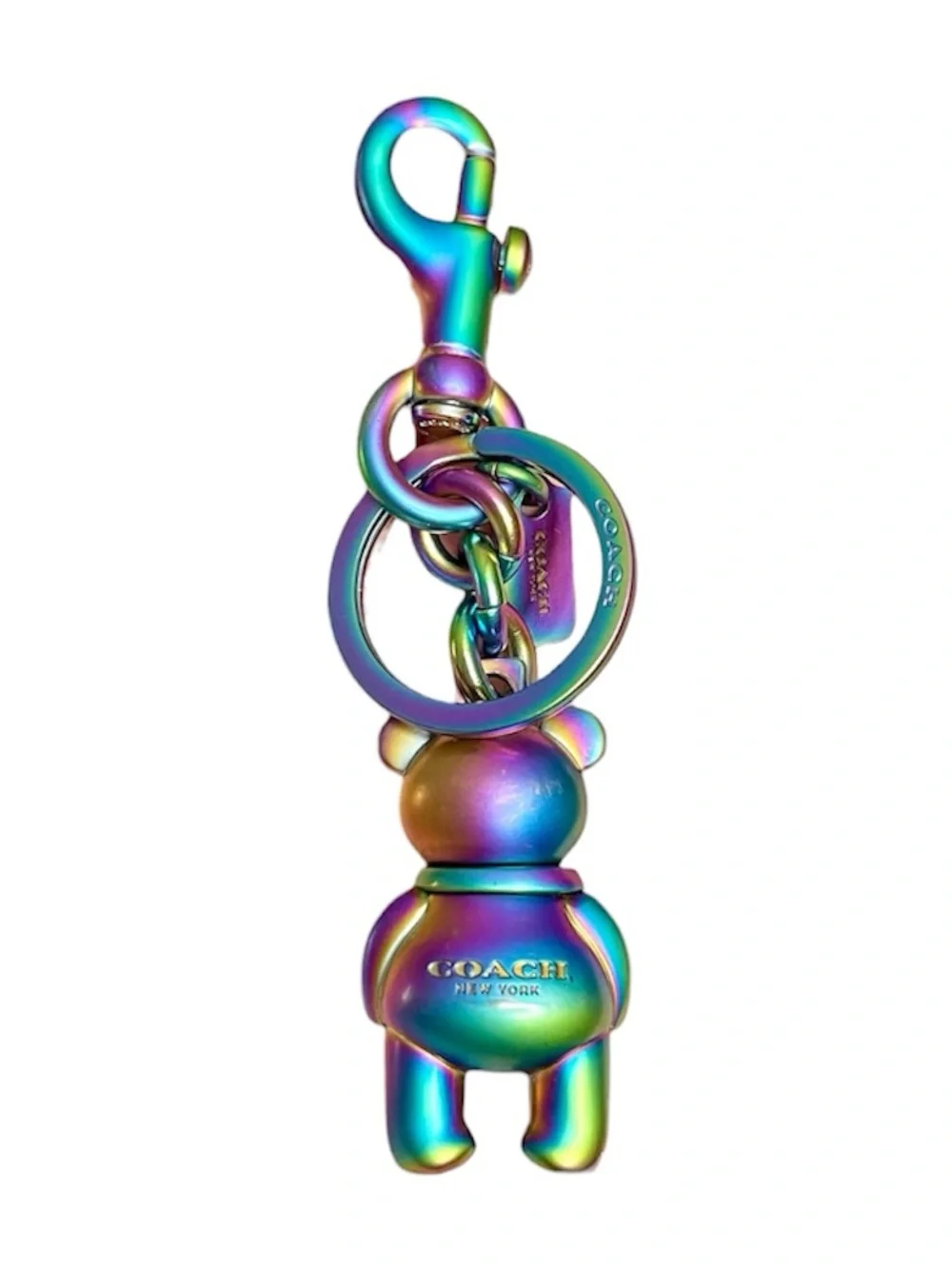 Coach Iridescent Rainbow Teddy Bear Keyring - Picture 2 of 7